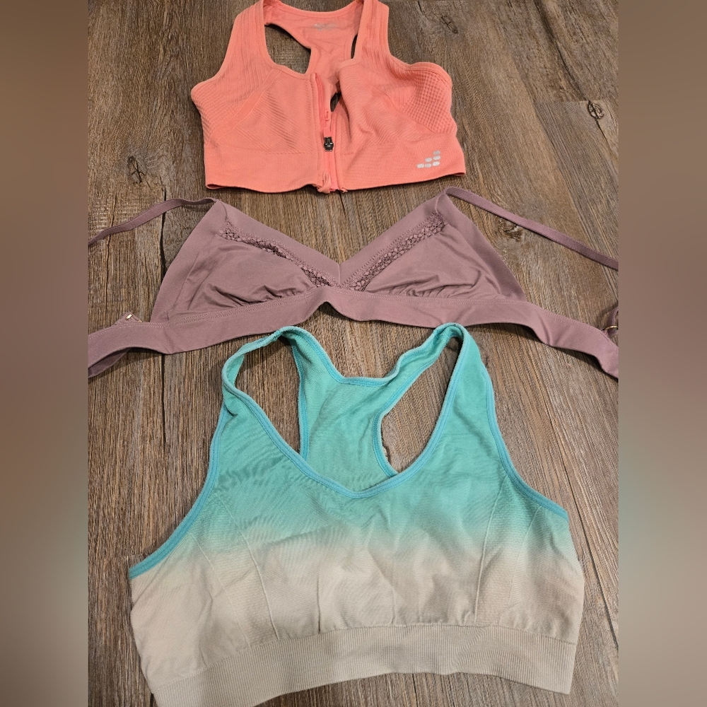 Elegant Coral, Mauve, and Teal Bra Set